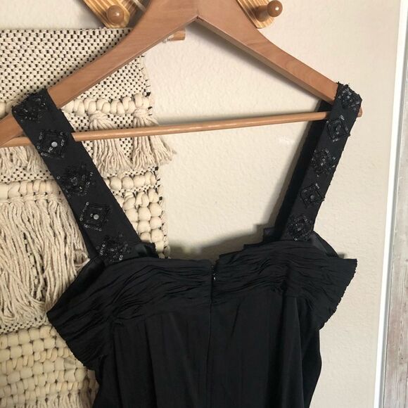 Eli’s Tahari Black Beaded Silk Dress - Picture 6 of 10
